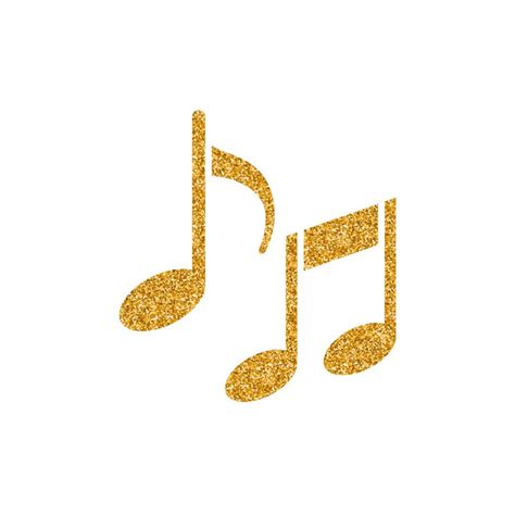 Premium Vector | Music notes icon gold glitter texture vector illustration