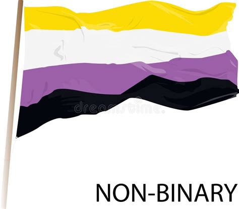 The Non Binary Flag And Symbol Isolated Vector Illustration Stock