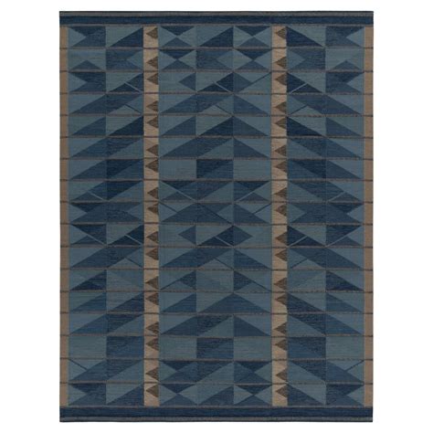 Rug And Kilims Scandinavian Style Kilim In Blue And Beige Brown