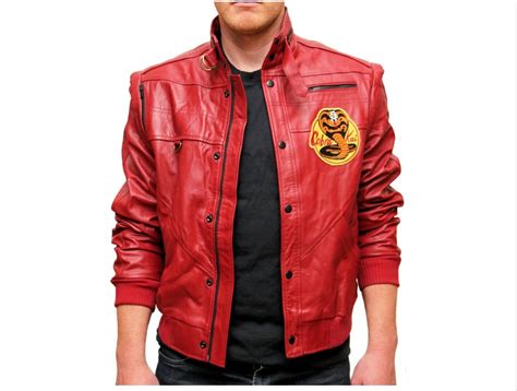 Halloween Cosplay Karate Kid Johnny Lawrence Cobra Kai Red Leather
