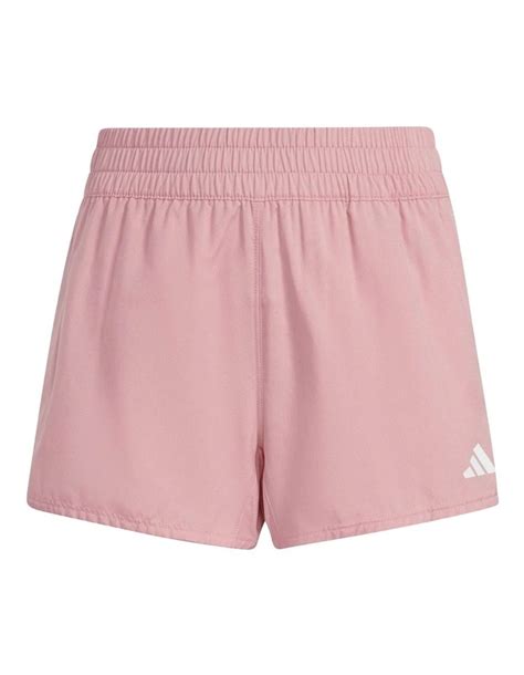 Adidas Essentials Aeroready 3 Stripes Shorts In Semi Pink Spark White