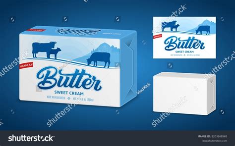 Butter Package Design Cows Farm White Stock Vector (Royalty Free ...