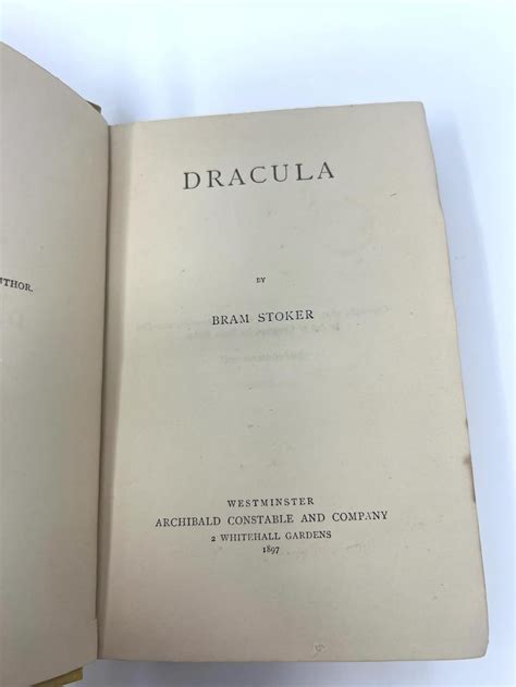 Dracula 1897 First Edition Of One Of The Most Sought After Books In