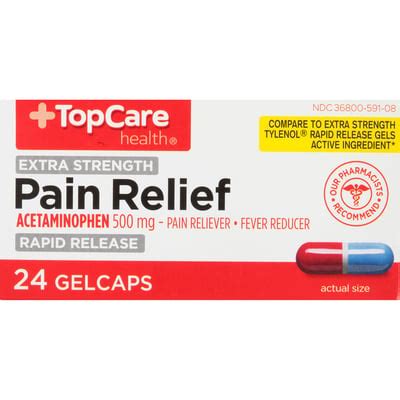 Topcare Health Pain Relief Rapid Release Acetaminophen Mg Gelcaps