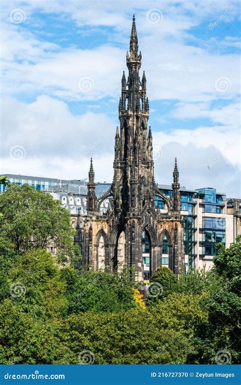 Scott Monument On Princess Street In Edinburgh Scotland Editorial