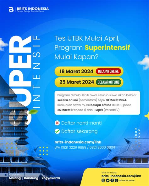 Program Superintensif Utbk Snbt Brits Siap Masuk Ptn Impian