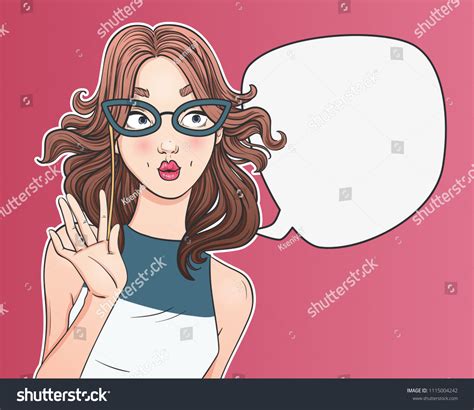 Wow Pop Art Female Face Closeup Stock Vector Royalty Free 1115004242