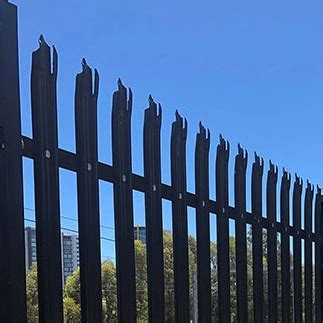 Black Powder Coated Palisade Security Fencing Customizable Steel