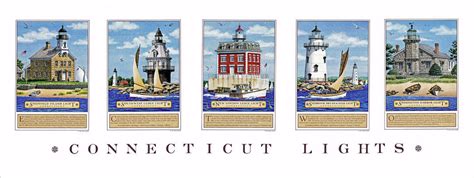 1997 Lighthouses Of Connecticut Modern Print Maps Of Antiquity