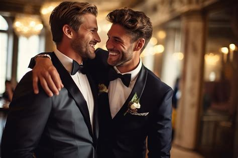 Guapo Pareja Gay Foto De Boda Boda De Pareja Gay Foto Premium