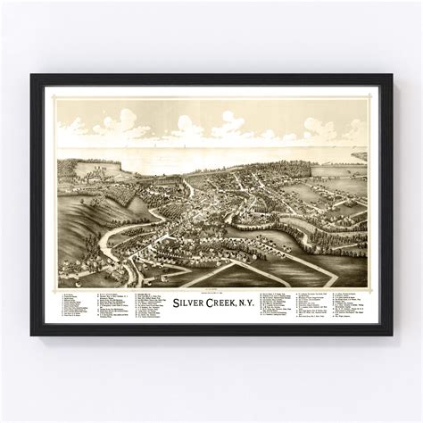 Vintage Map Of Silver Creek New York 1892 By Ted S Vintage Art