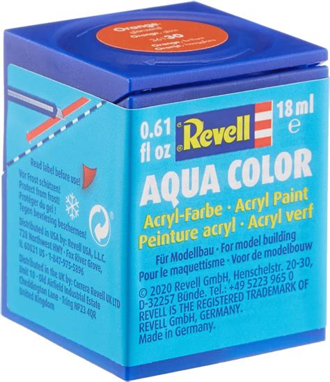 Revell 18ml Aqua Color Acrylic Paint Orangeglossy Finish