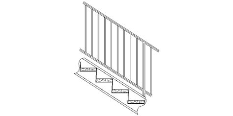 Bloques AutoCAD Gratis De Detalle De Tramo De Escalera En Alzado