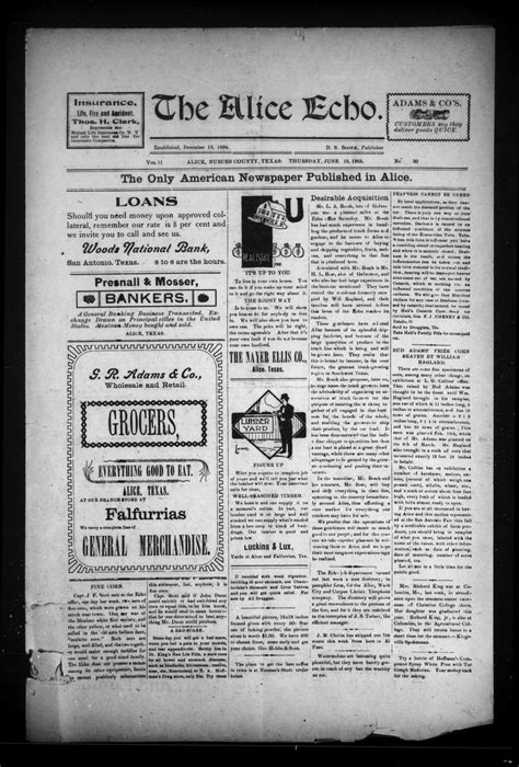 The Alice Echo. (Alice, Tex.), Vol. 11, No. 30, Ed. 1 Thursday, June 15