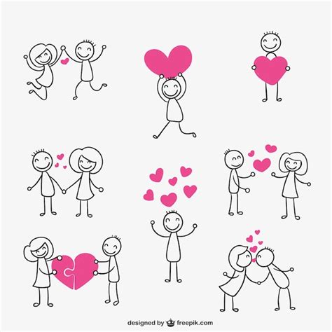 Premium Vector Stick Figure Couple In Love