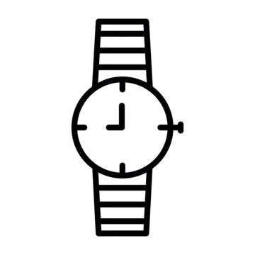 Wrist Watch Line Icon Vector Wrist Watch Icon Clock Handwatch Png