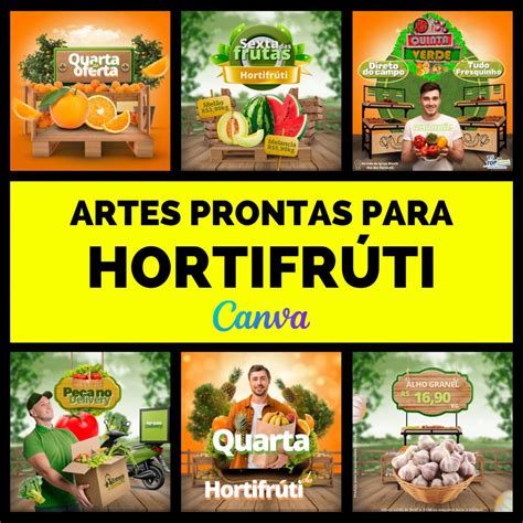 10 Artes Para Hortifrúti Templates 100 Editáveis Com Canva