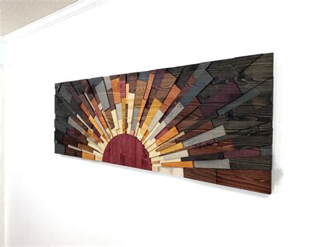 Wood Wall Art 60x20 Edge Of The Day 3D Wooden Etsy