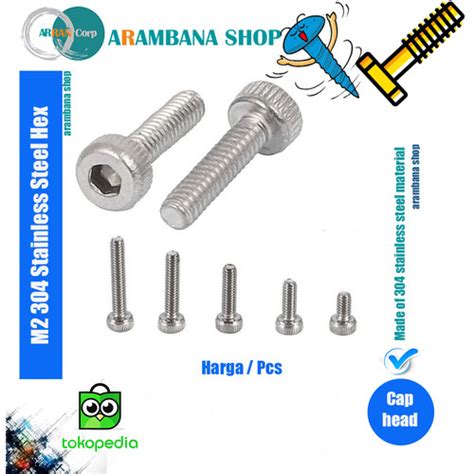 Jual M2 304 Stainless Steel Hex Socket Cap Head M2 X 5 Kota