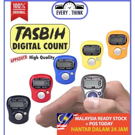 Ori Digital Tasbih Led Zikir Mini Tally Counter Zikir Alquran Tasbih