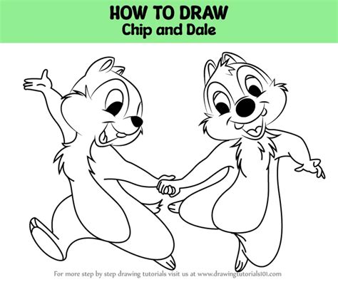 How To Draw Chip And Dale Chip N Dale Step By Step