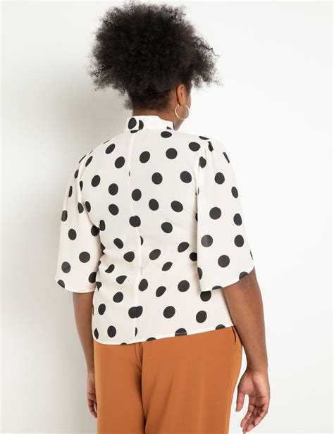 Bow Blouse With Flutter Sleeve Eloquii