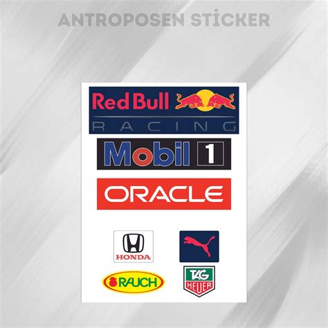 Red Bull F Logo And Sponsor Sticker Red Bull Sticker Set Etsy