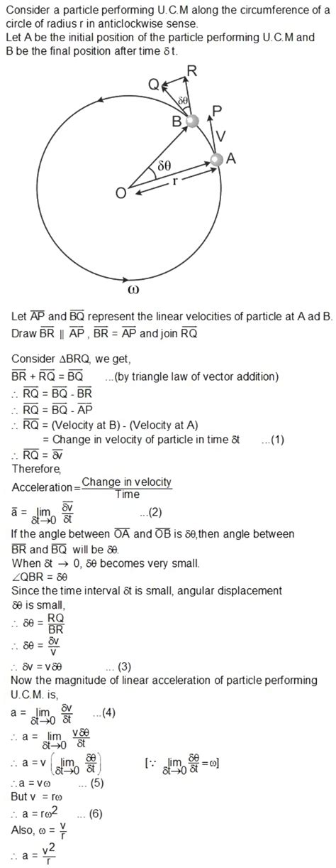 Give The Derivation For The Expression Of Centripetal Acceleration