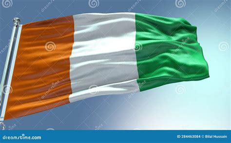 K Render Ivory Coast Flag Video Waving In Wind Ivory Coast Flag Wave