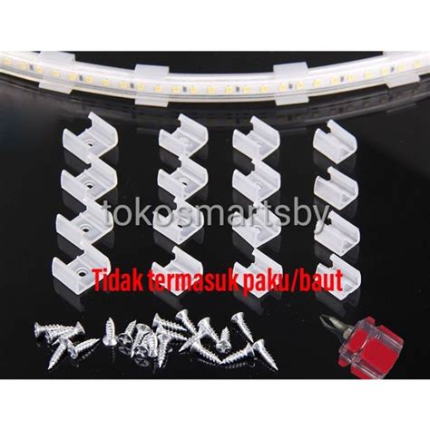 Klem Lampu Neon Flex Klem Lampu Strip 2835 5050 5730 Bracket Selang