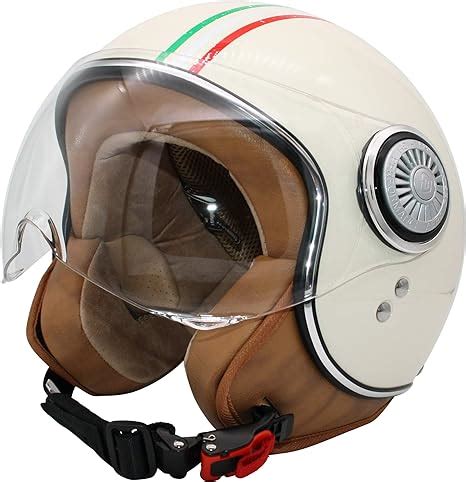 Monaco Jet Helm Mit Visier Retro Pilot Helm F R Brillen Tr Ger Roller