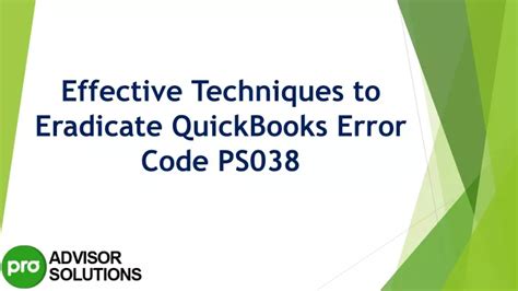 Ppt An Easy Way To Quickly Resolve Quickbooks Error Code Ps