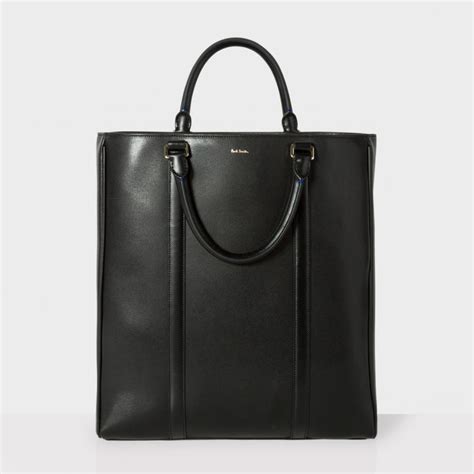 Paul Smith Men S Black City Embossed Leather Tote Bag In Black For Men Lyst