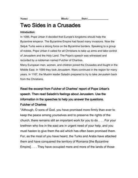 Two Sides Of The Crusades