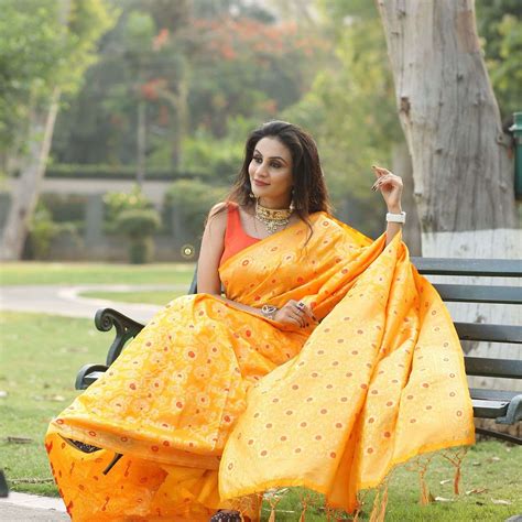 Yellow Color Banarasi Silk With Weaving Design Saree Collection