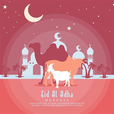 Fundo Vetorial Gratuito Para A Celebra O Do Eid Aladha Vetor Premium