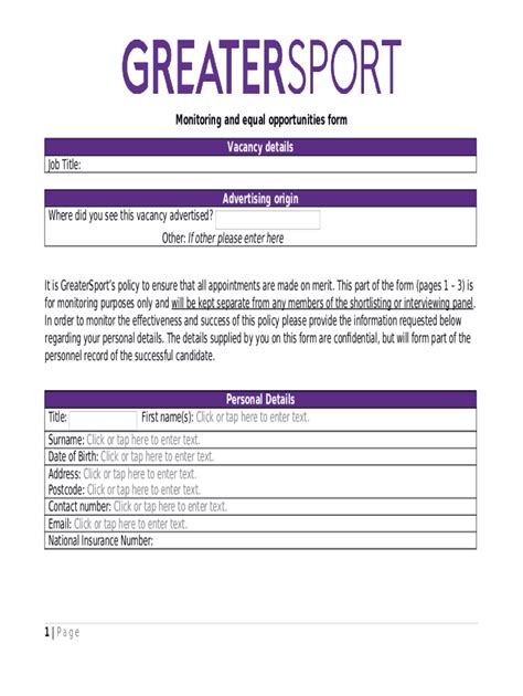 Monitoring And Equal Opportunities Doc Template Pdffiller