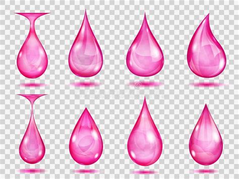 Transparent Pink Drops Stock Vector Illustration Of Drop