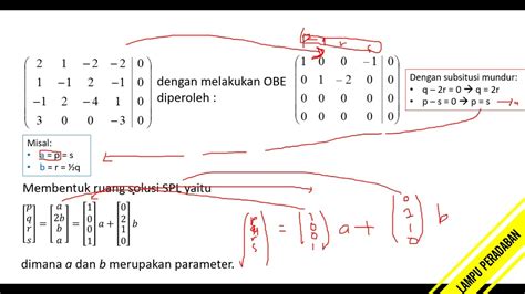 Matematika Teknik Menentukan Basis Ruang Solusi Dari Spl Homogen