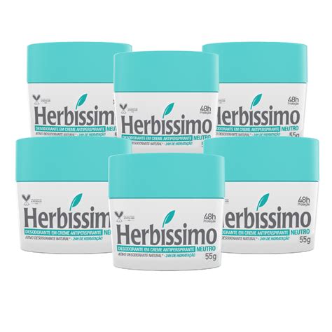 Kit Desodorante Creme Antitranspirante Neutro Herb Ssimo G