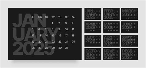calendario para 2025 año pared o escritorio calendario en oscuro color