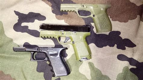 A 3d printed airsoft glock frames. (middle and right). : r/airsoft