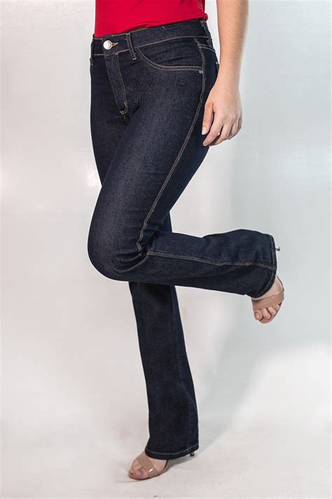 Calça Jeans Reta Básica Feminina Cintura Media Escuro Anticorpus