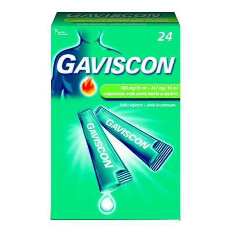 Gaviscon 24 Bustine 10ml Trattamento Reflusso Gastroesofageo E