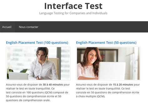 Testez Votre Niveau Danglais Interface Business Languages