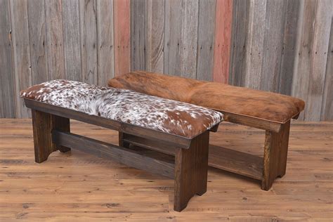 Quality Handmade Hair On Hide Cowhide Cowprint Benches Cowhide