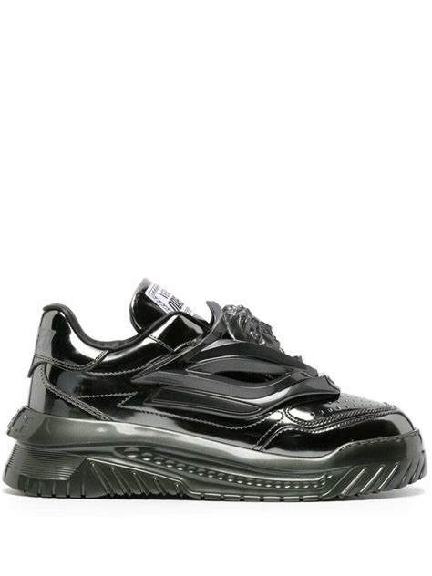 Versace Odissea Laminated Leather Sneakers Versace