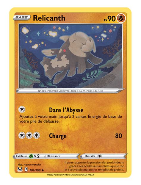 FR Pokémon Carte EB11 101 196 Relicanth