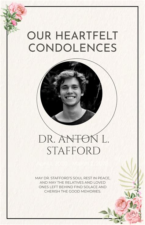 Free Condolence Message Templates to Edit Online