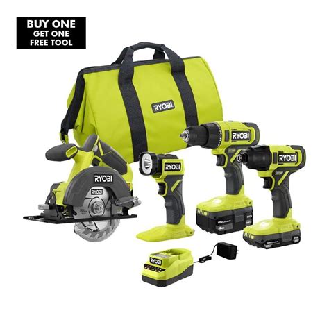 RYOBI ONE+ 18V Cordless 4-Tool Combo Kit